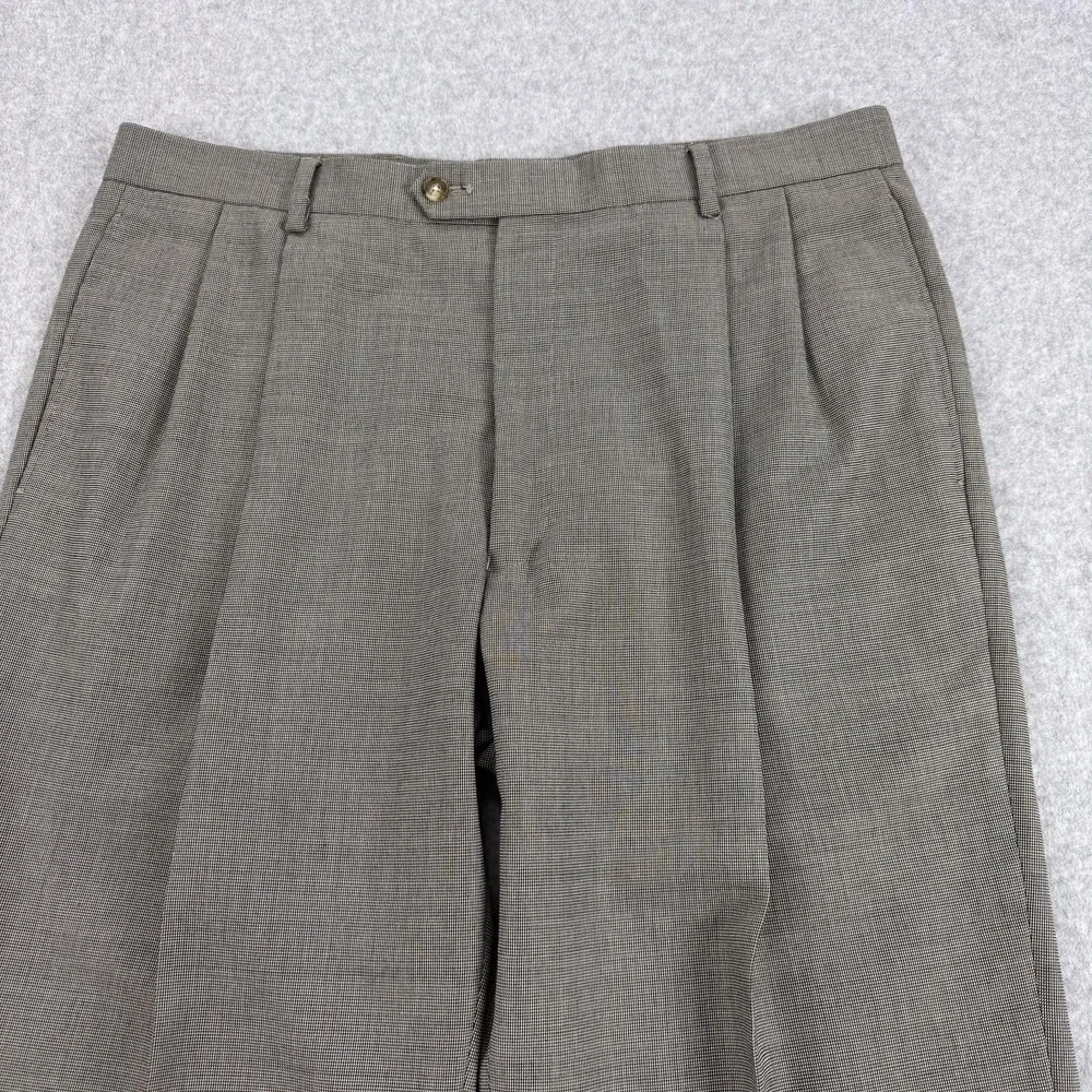 Jos A Bank Suit‎ Mens 42 Regular Gray Check Cotton Wool Jacket Pants 36x29